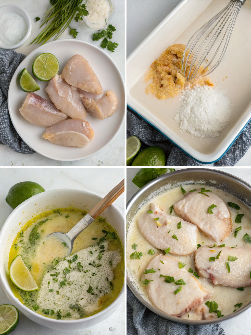 Coconut Lime Chicken preparing steps