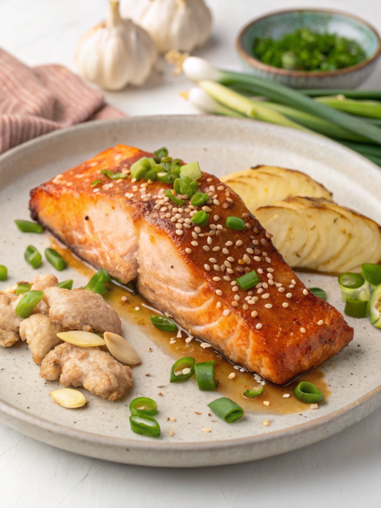 Healthy Ginger Garlic Salmon Dinner