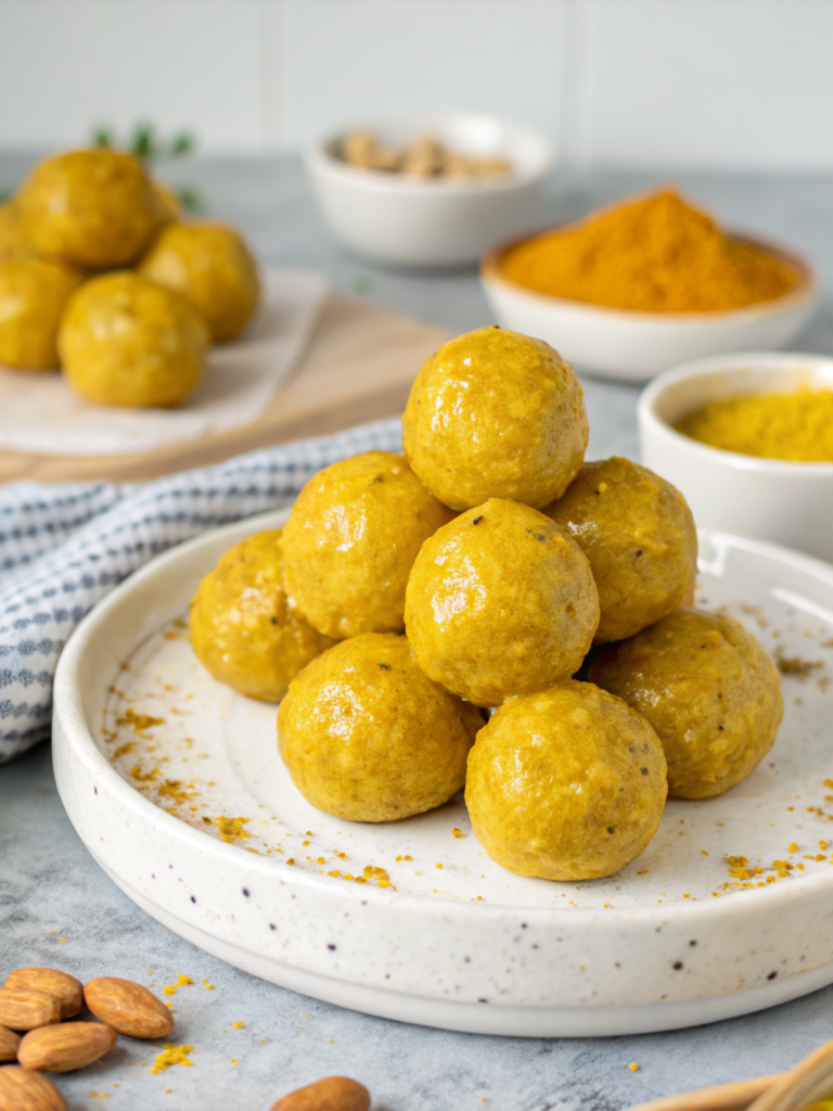Healthy turmeric energy balls packed with anti-inflammatory benefits, perfect for a quick no-bake snack. Easy, nutritious, and full of natural energy for a healthy lifestyle.
